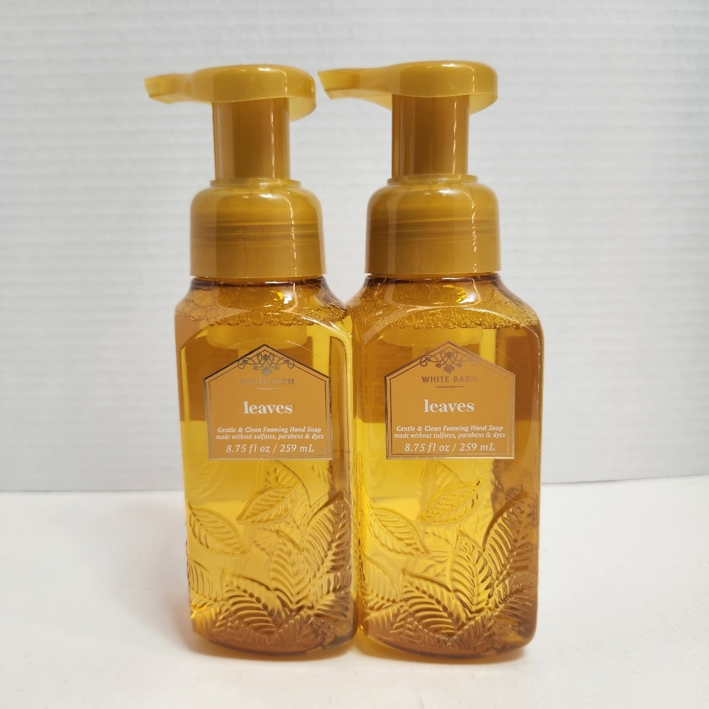 🆕️LEAVES Gentle Foaming Hand Soap White Barn x2 BBW NEW
